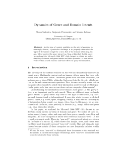 Dynamics of Genre and Domain Intents