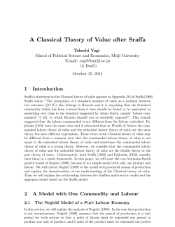 A Classical Theory of Value after Sraffa