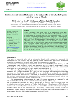 Positional distribution of fatty acids in the triglycerides of Citrullus