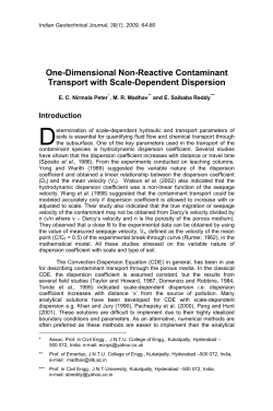 One-Dimensional Non-Reactive Contaminant Transport with Scale