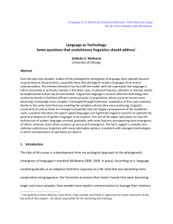 Language as Technology: Some questions that