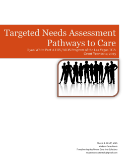 Targeted Needs Assessment Pathways to Care