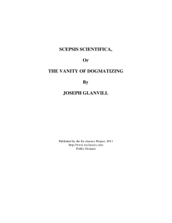 Scepsis Scientifica, or the Vanity of Dogmatizing - Ex