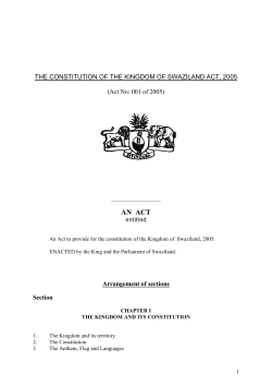 Swaziland - Constitution 2005 - Institute for International and