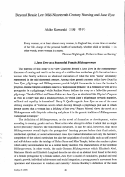 Beyond Bessie Lee: Mid-NineteenthCentury Nursingand Jane Eyre