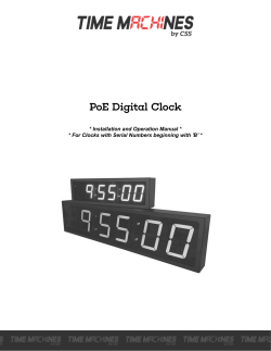 PoE Clock Manual - Serial numbers starting with the letter