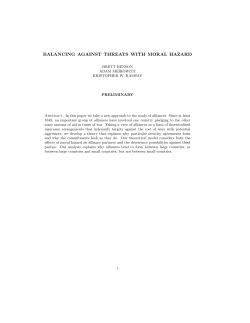 balancing against threats with moral hazard