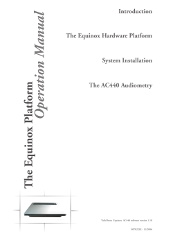 Equinox Operation Manual