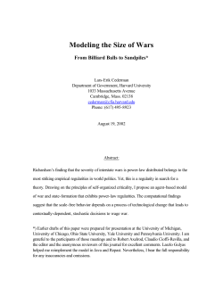 Modeling the Size of Wars - Iowa State University Department of