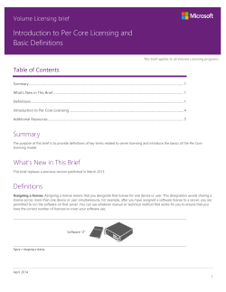 Introduction to Per Core Licensing and Basic Definitions Introduction