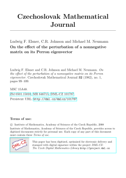 On the effect of the perturbation of a nonnegative matrix on its