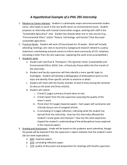 A Hypothetical Example of a PHIL 395 Internship