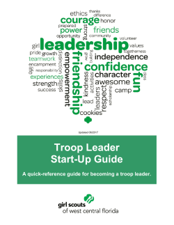 New Leader Troop Start-Up Guide - Girl Scouts of West Central Florida