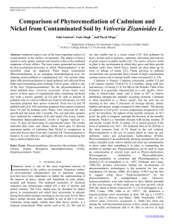 Comparison of Phytoremediation of Cadmium and Nickel from