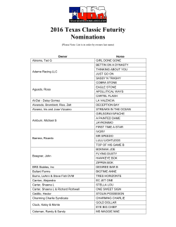 2016 Texas Classic Futurity Nominations