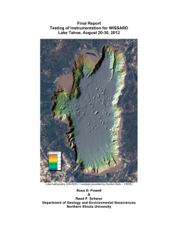 Final Report Testing of Instrumentation for WISSARD Lake Tahoe