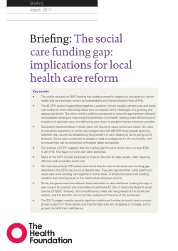 The social care funding gap: implications for local health care reform
