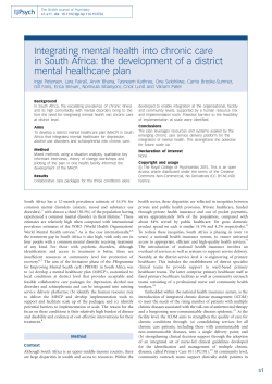 Integrating mental health into chronic care in South Africa: the