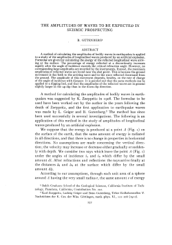 the amplitudes of waves to be expected in seismic prospecting