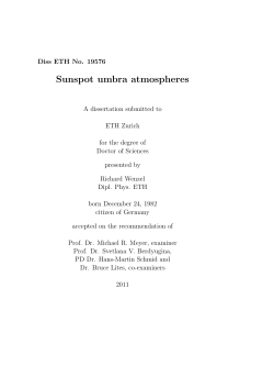 Sunspot umbra atmospheres - ETH E-Collection