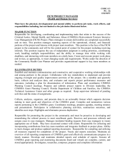 FICM PROJECT MANAGER (Health and Human Services) MAJOR