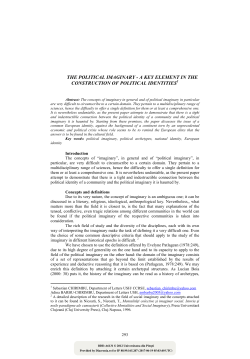 The Political Imaginary – A Key Element in the