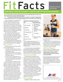 MoNIToRING ExERcIsE INTENsITy usING RATINGs