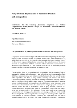 Party-Political Implications of Economic Dualism and Immigration