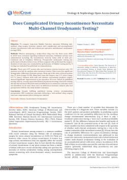 Does Complicated Urinary Incontinence Necessitate
