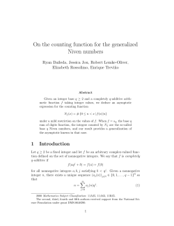 On the counting function for the generalized Niven numbers