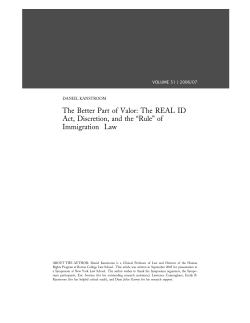 The Better Part of Valor: The REAL ID Act, Discretion, and the &ldquo;Rule