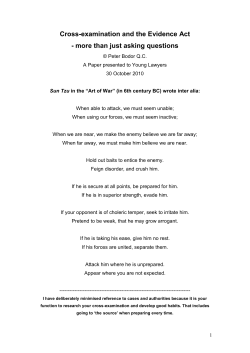 Cross-examination and the Evidence Act