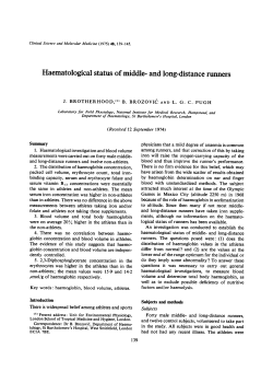 Haematological Status of Middle- and Long