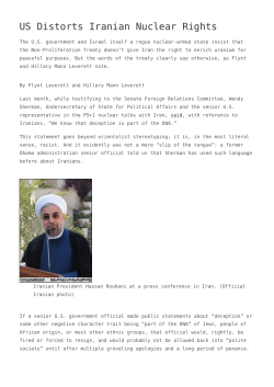 US Distorts Iranian Nuclear Rights,The Iranian