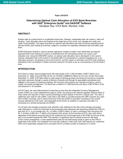 Determining Optimal Cash Allocation at ICICI Bank