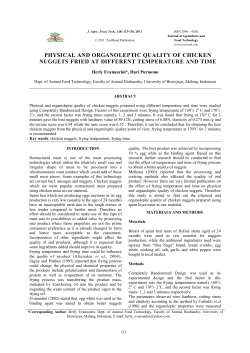 PHYSICAL AND ORGANOLEPTIC QUALITY OF CHICKEN