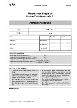 Mustertest Englisch Aufgabenstellung