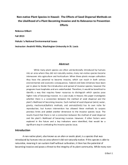 Non‐native Plant Species in Hawaii: The Effects of Seed Dispersal