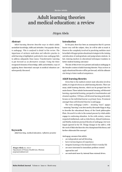 Adult learning theories and medical education: a review