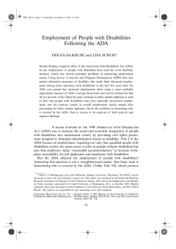Employment of People with Disabilities Following the ADA