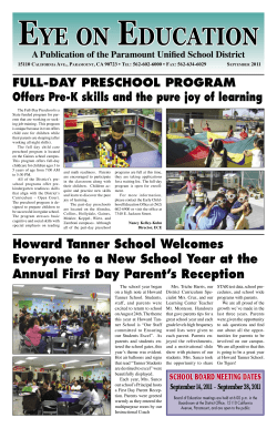 Howard Tanner School Welcomes Everyone to a New School Year