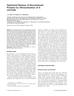 Optimised released of recombinant proteins by ultrasonication of E