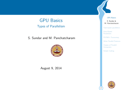 GPU Basics - Types of Parallelism