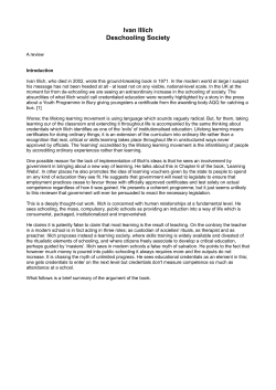 Ivan Illich Deschooling Society