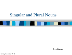 Singular and Plural Nouns