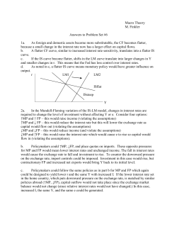 Macro Theory M. Finkler Answers to Problem Set #6 1a. As foreign
