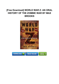 Free WORLD WAR Z: AN ORAL HISTORY