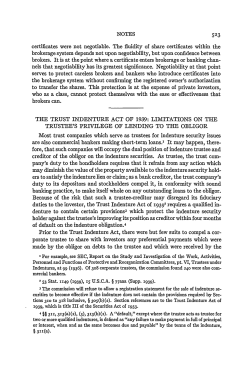 The Trust Indenture Act of 1939: Limitations on