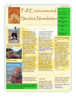 ENVS Newsletter | Fall 2008 - Trinity Western University