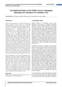 An Empirical Study on the Online Grocery Shopping Intentions of
